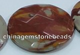 CNJ03 15.5 inches 50mm faceted coin natural noreena jasper beads