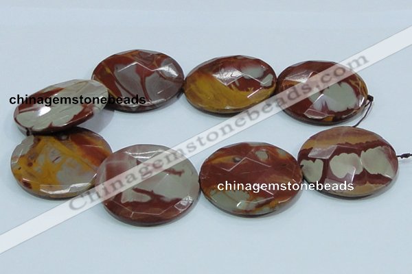CNJ03 15.5 inches 50mm faceted coin natural noreena jasper beads
