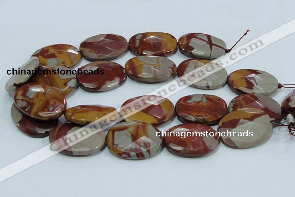 CNJ05 15.5 inches 30*40mm faceted oval natural noreena jasper beads