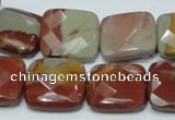 CNJ16 15.5 inches 20*20mm faceted square natural noreena jasper beads