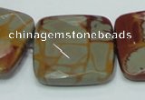 CNJ17 15.5 inches 30*30mm faceted square natural noreena jasper beads
