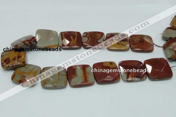 CNJ17 15.5 inches 30*30mm faceted square natural noreena jasper beads