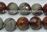 CNJ18 15.5 inches 14mm faceted round natural noreena jasper beads