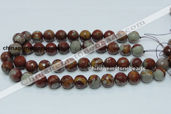 CNJ19 15.5 inches 16mm faceted round natural noreena jasper beads