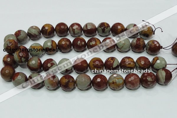 CNJ20 15.5 inches 18mm faceted round natural noreena jasper beads