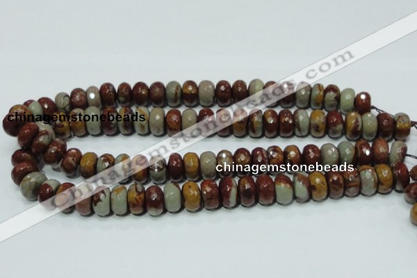 CNJ23 15.5 inches 8*14mm faceted rondelle natural noreena jasper beads