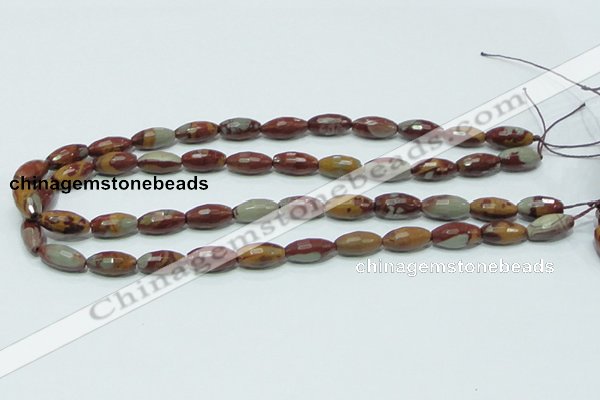 CNJ27 15.5 inches 8*16mm faceted rice natural noreena jasper beads