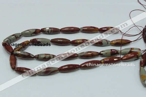 CNJ30 15.5 inches 10*30mm faceted rice natural noreena jasper beads