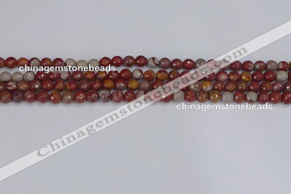 CNJ308 15.5 inches 4mm faceted round noreena jasper beads