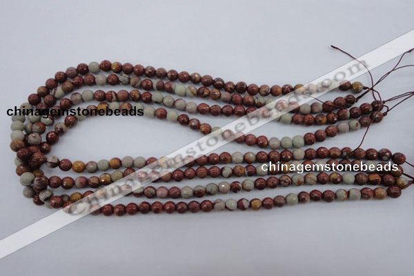 CNJ36 15.5 inches 6mm faceted round noreena jasper beads