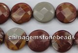 CNJ44 15.5 inches 16mm faceted coin noreena jasper beads