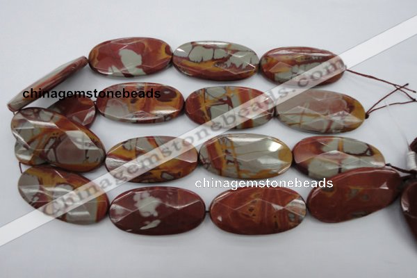 CNJ53 15.5 inches 25*50mm faceted oval noreena jasper beads