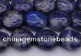 CNL1105 15.5 inches 10mm flat round lapis lazuli gemstone beads