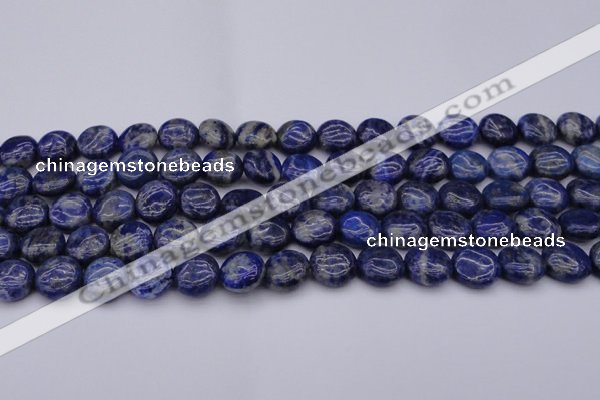 CNL1105 15.5 inches 10mm flat round lapis lazuli gemstone beads