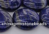 CNL1111 15.5 inches 25mm flat round lapis lazuli gemstone beads