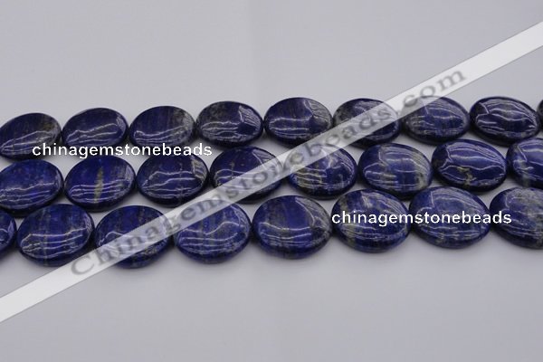 CNL1111 15.5 inches 25mm flat round lapis lazuli gemstone beads