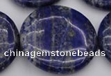 CNL1114 15.5 inches 40mm flat round lapis lazuli gemstone beads