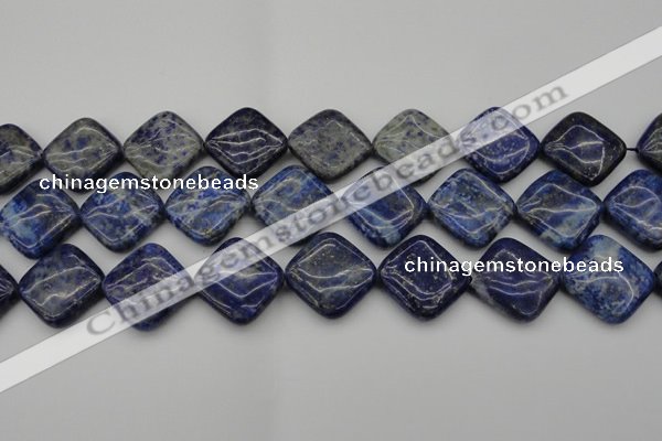 CNL1136 15.5 inches 20*20mm diamond lapis lazuli gemstone beads