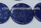 CNL1281 15.5 inches 30mm flat round natural lapis lazuli beads