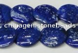 CNL1302 15.5 inches 20mm flat round natural lapis lazuli beads