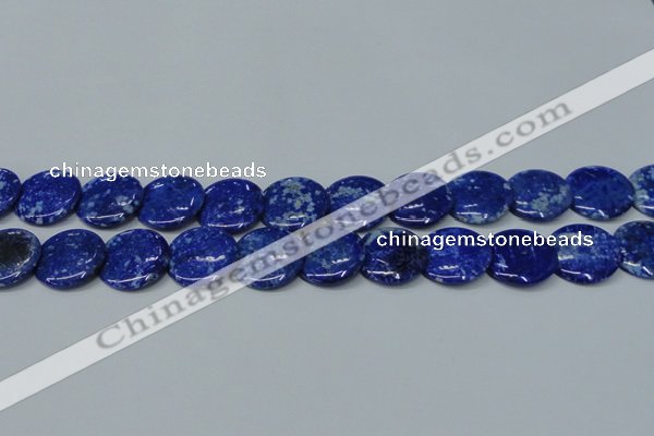 CNL1303 15.5 inches 22mm flat round natural lapis lazuli beads