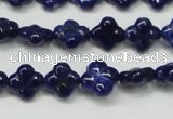 CNL1305 15.5 inches 10mm carved flower natural lapis lazuli beads