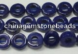 CNL1308 15.5 inches 10mm donut natural lapis lazuli beads