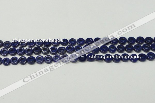 CNL1308 15.5 inches 10mm donut natural lapis lazuli beads