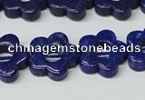 CNL1310 15.5 inches 16mm carved flower natural lapis lazuli beads