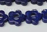 CNL1311 15.5 inches 18mm carved flower natural lapis lazuli beads