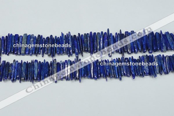 CNL1314 15.5 inches 3*25mm - 4*35mm wand natural lapis lazuli beads