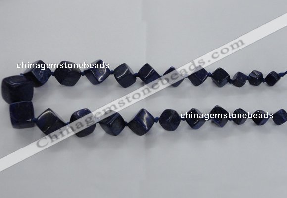 CNL1517 15.5 inches 8*8mm - 18*18mm cube lapis lazuli gemstone beads