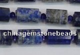 CNL1606 15.5 inches 10*15mm faceted tube lapis lazuli gemstone beads