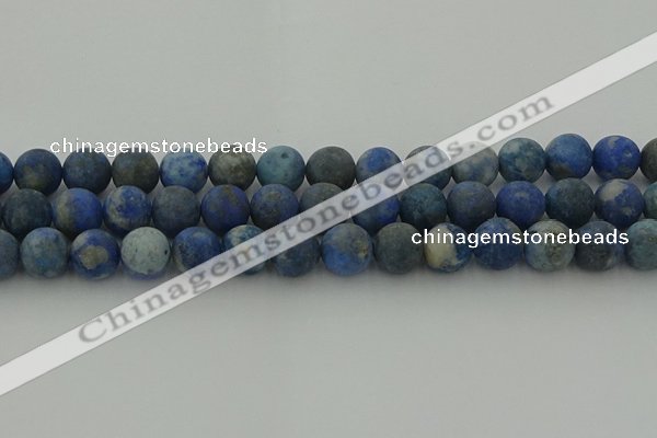 CNL1654 15.5 inches 12mm round matte lapis lazuli beads wholesale