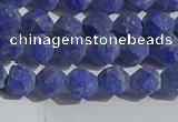 CNL1665 15.5 inches 6mm faceted nuggets matte lapis lazuli beads