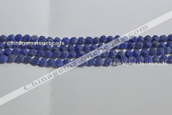 CNL1665 15.5 inches 6mm faceted nuggets matte lapis lazuli beads