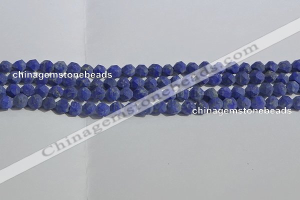 CNL1665 15.5 inches 6mm faceted nuggets matte lapis lazuli beads