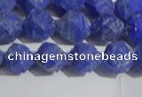 CNL1666 15.5 inches 8mm faceted nuggets matte lapis lazuli beads