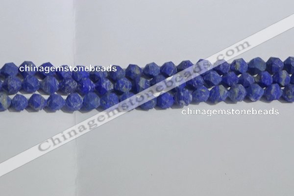 CNL1666 15.5 inches 8mm faceted nuggets matte lapis lazuli beads