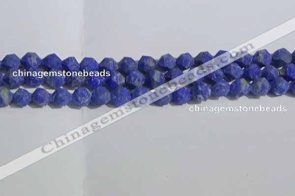 CNL1667 15.5 inches 10mm faceted nuggets matte lapis lazuli beads