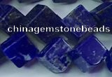 CNL1671 15.5 inches 9*9mm cube lapis lazuli gemstone beads