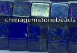 CNL1675 15.5 inches 9*9mm cube lapis lazuli gemstone beads