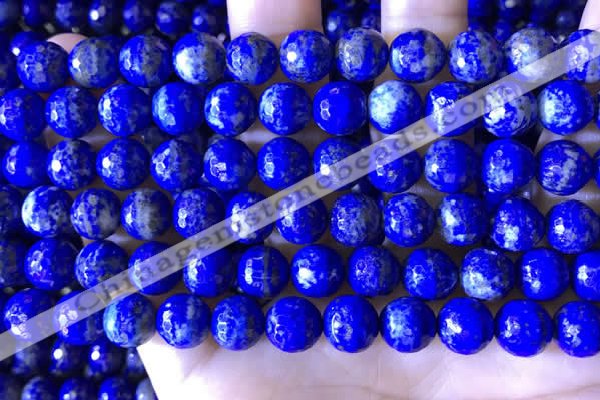 CNL1710 15.5 inches 9mm faceted round lapis lazuli beads