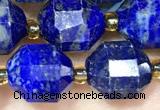 CNL1720 15 inches 9*10mm faceted lapis lazuli beads wholesale