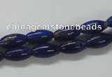 CNL235 15.5 inches 6*12mm rice natural lapis lazuli beads wholesale