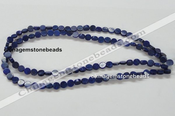 CNL240 15.5 inches 8mm coin natural lapis lazuli beads wholesale