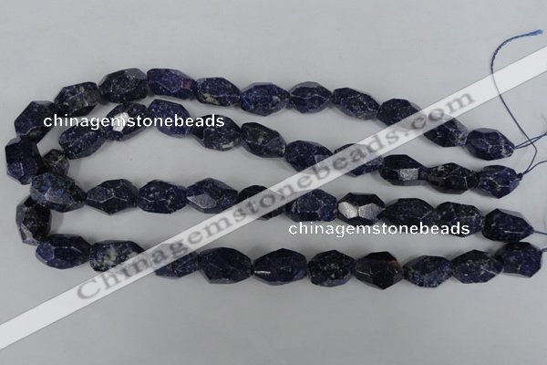 CNL441 15.5 inches 12*20mm faceted nuggets natural lapis lazuli beads