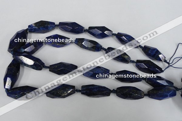 CNL443 15.5 inches 13*30mm faceted nuggets natural lapis lazuli beads