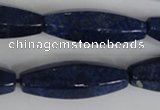 CNL448 15.5 inches 14*35mm faceted rice natural lapis lazuli beads