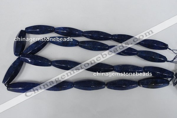 CNL448 15.5 inches 14*35mm faceted rice natural lapis lazuli beads